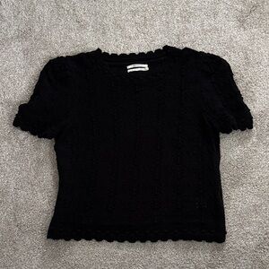 Anthropologie Black Short Sleeve Top